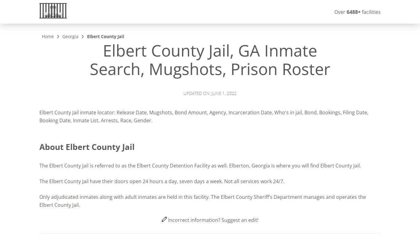 Elbert County Jail, GA Inmate Search, Mugshots, Prison Roster
