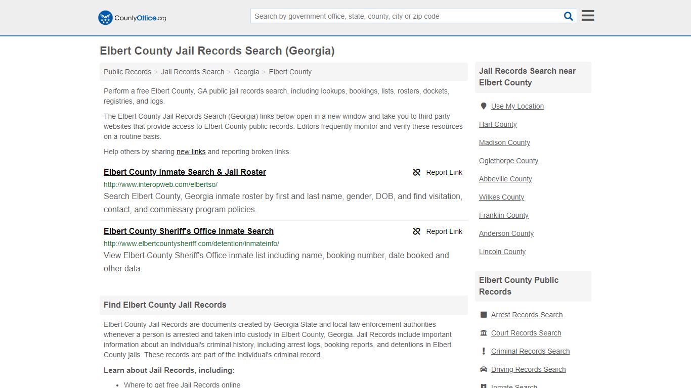 Jail Records Search - Elbert County, GA (Jail Rosters ...