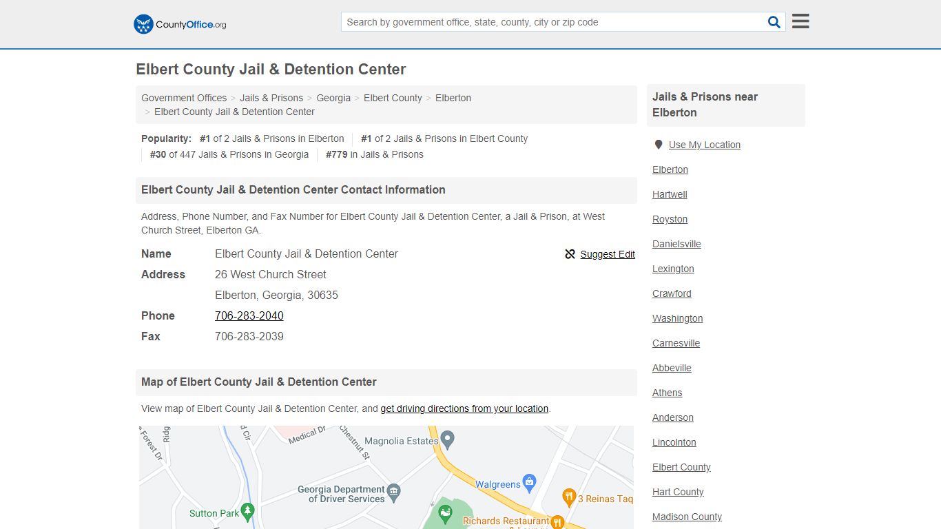 Elbert County Jail & Detention Center - Elberton, GA ...